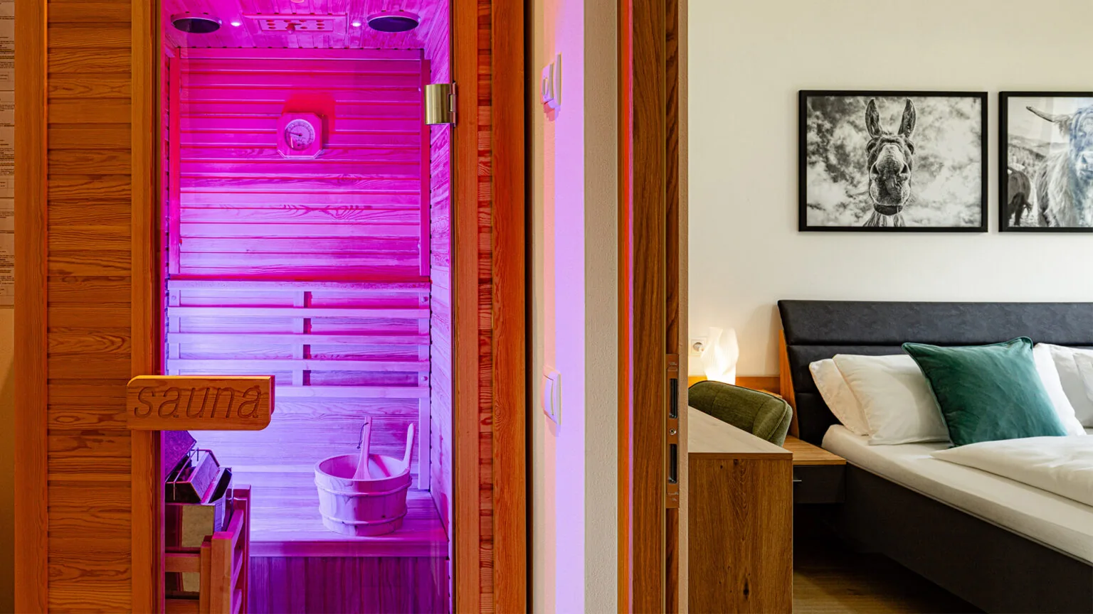 Private sauna right beside the bedroom